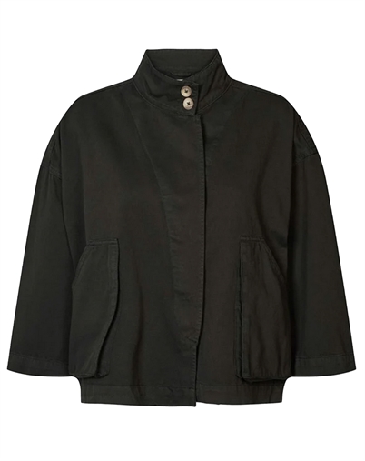 Rabens Saloner - Katje Canvas Light Jakke - Faded Black 